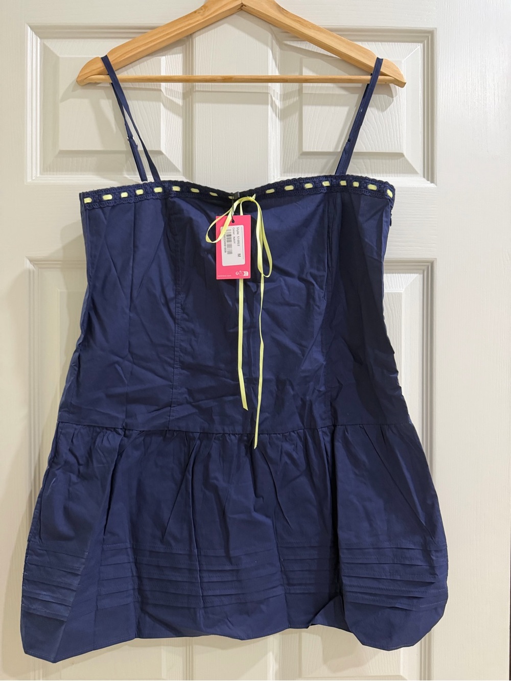 Edikted Navy Dress with Neon Yellow Trim